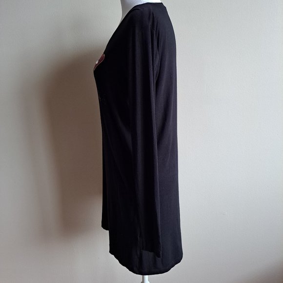 VDP Women's Italian Poker Black Dress with Crystals Size 42 / S - Picture 3 of 12